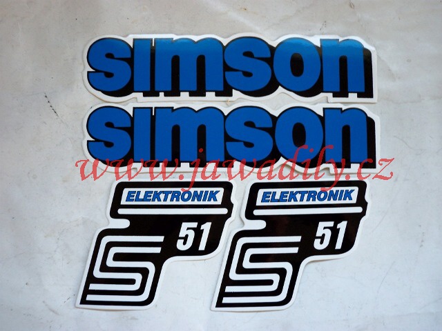 Sada samolepek 4ks (modrá) - Simson S51 Elektronik