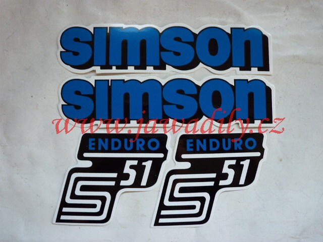Sada samolepek 4ks (modrá) - Simson S51 Enduro