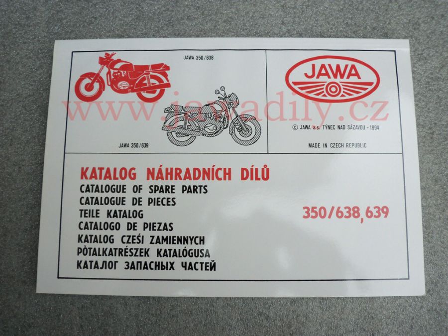 Katalog náhradních dílů - Jawa 350/638,639