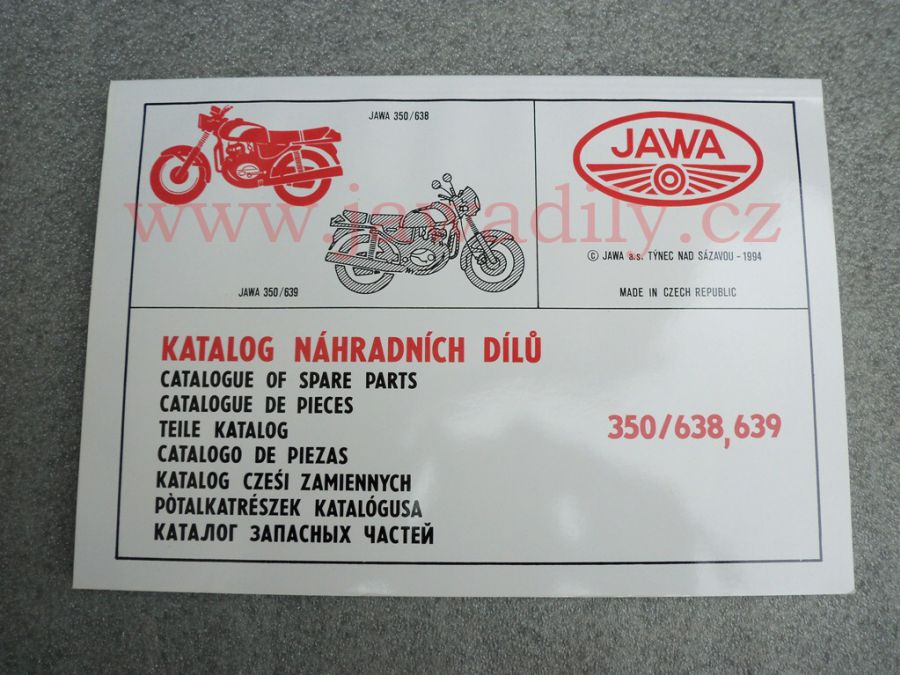 Katalog náhradních dílů - Jawa 350/638,639