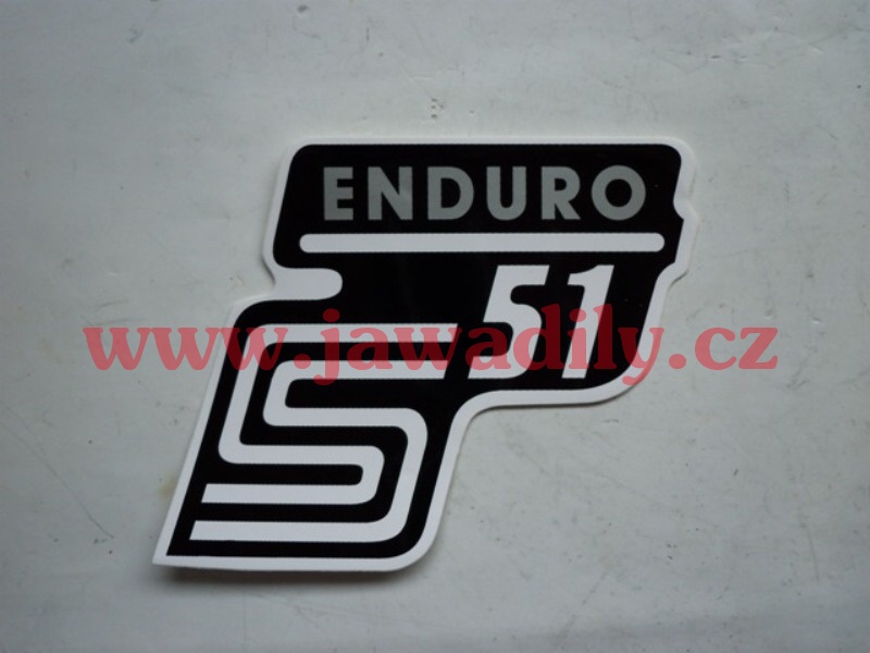 Samolepka na boční schránku (stříbrná) - Simson Enduro