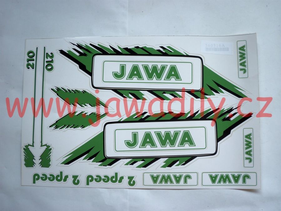Nálepky JAWA (Babetta) - zelená
