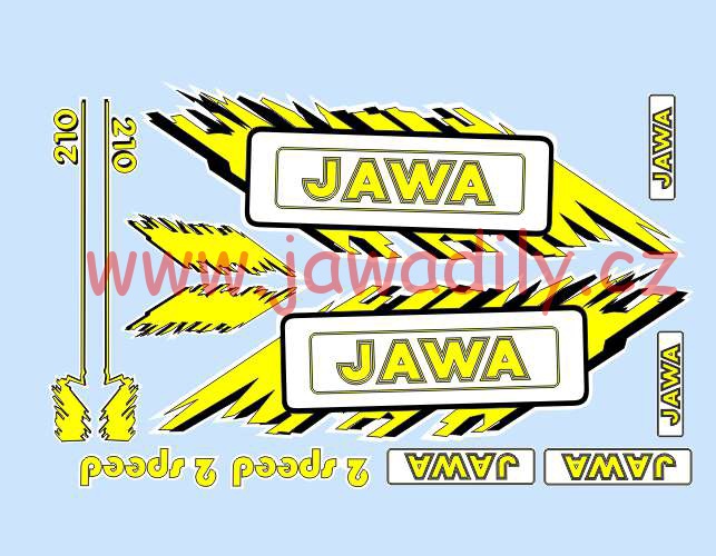 Nálepky JAWA (Babetta) - žlutá