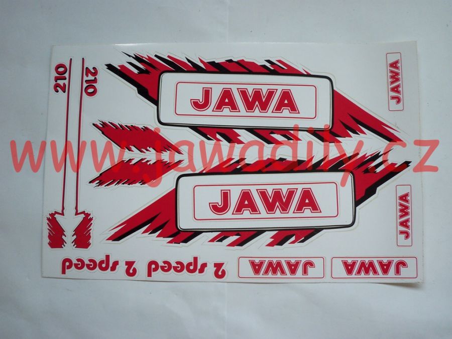 Nálepky JAWA (Babetta) - červená