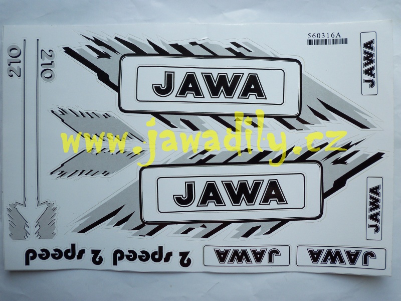 Nálepky JAWA (Babetta) - stříbrná