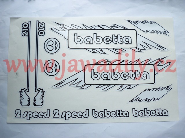 Nálepky Babetta - arch - různé barvy