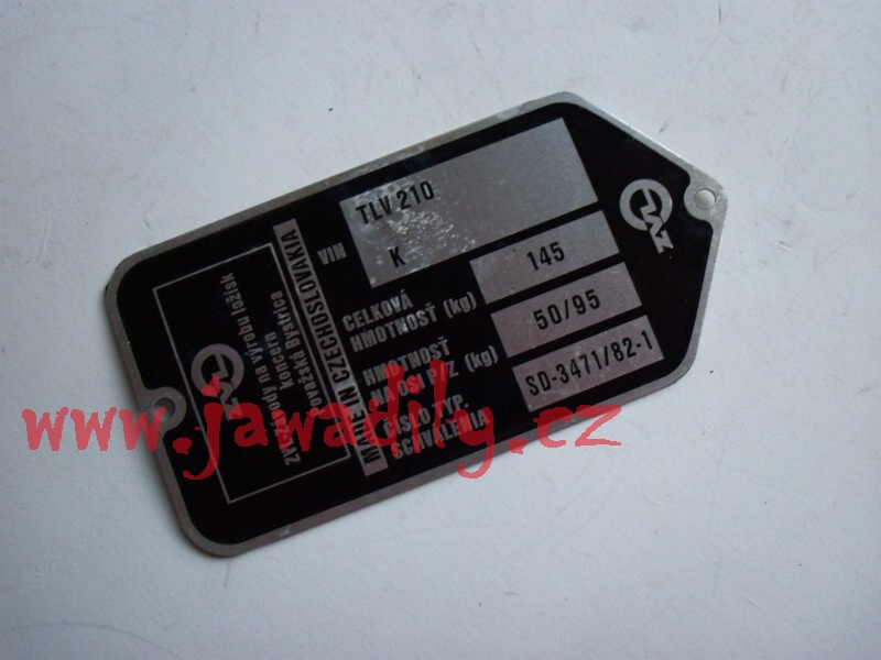 Typový štítek - Babetta 210