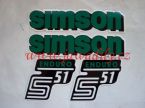Sada samolepek 4ks (zelen) -  Simson S51 Enduro